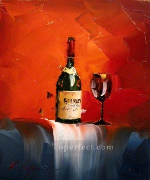 モダンな静物画の装飾 Painting - 赤のワイン 2 カル ガジュム静物装飾
